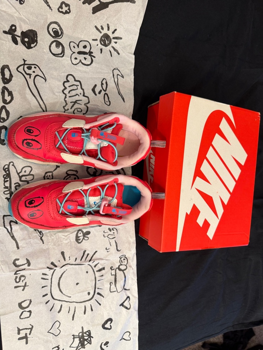Nike Hot Pink and Blue Girls' Athletic Sneakers